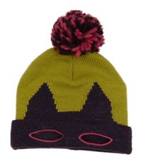 Okrovo-lilková čepice s bambulí WHITE STUFF