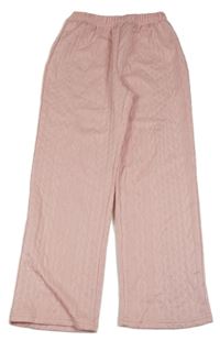 Světlerůžové vzorované teplákové kalhoty SHEIN