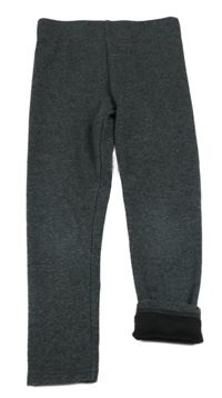 Tmavošedé melírované teplákové zateplené legíny PRIMARK