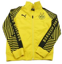 Tmavožluto-černá thermo propínací fotbalová mikina se znakem PUMA