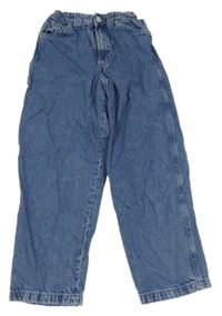 Modré šisované baggy waist rifle H&M