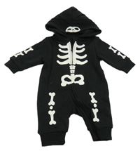 Černá tepláková kombinéza s kostmi a kapucí PRIMARK