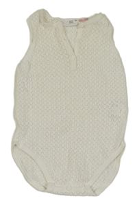 Bílé ažurové pletené body ZARA