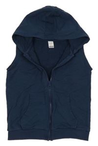 Tmavomodrá propínací tepláková vesta s kapucí LC WaIKIKI