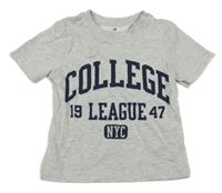 Šedé melírované tričko s nápisy H&M