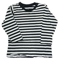 Černo-světlešedé pruhované triko H&M