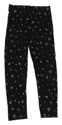 Černé legíny s hvězdami a měsíci George