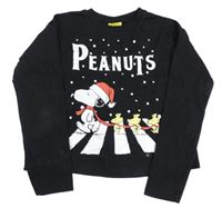 Černé crop triko se Snoopym