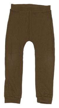 Hnědé žebrované lehké tepláky Tu