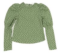 Zelená puntíkacá crop halenka Zara