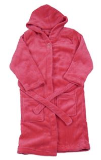 Fuchsiový chlupatý župan s kapucí PlayShoes