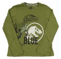 Khaki triko s dinosaurem - Jurský svět