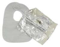 2set - Bílo-zelený pruhovaný bryndák + bílý slinták se zvířaty