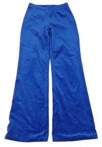 Safírové plyšové široké tepláky H&M