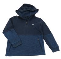 Tmavomodro-melírovaná mikina s nášivkou a kapucí George