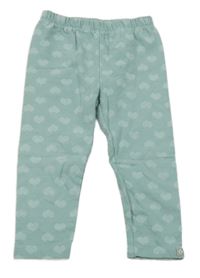 Zelenošedé teplé legíny se srdíčky Liegelind