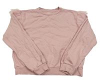 Starorůžová mikina s tylovými volánky Sinsay