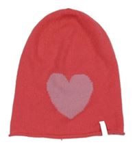 Tmavorůžová vlněná čepice se srdcem