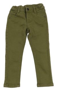 Khaki teplákové skinny rifle Pusblu