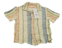 Nové - Béžovo-hnědo-modrá pruhovaná košile F&F