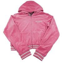 Tmavorůžová plyšová propínací mikina s nápisem a kapucí Pineapple