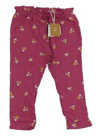 Nové - Vínové květované tepláky Sfera