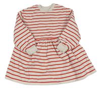 Bílo-červené pruhované teplákové šaty M&S