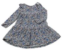 Černo-modro-růžové květované šaty Primark