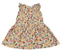 Béžové bavlněné šaty s ovocem H&M