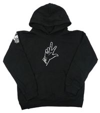 Černá mikina s rukou a kapucí AWDis