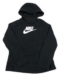 Černá mikina s logem a kapucí Nike
