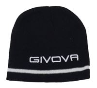 Černá čepice s pruhem a nápisem Givova