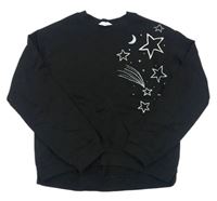 Černá lehká mikina s hvězdami zn. H&M