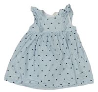 Bílo-světlemodré pruhované šaty s puntíky H&M