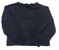Tmavomodrý třpytivý lehký svetr H&M