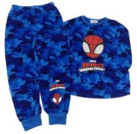 Modro-tmavomodré army sametové pyžamo s Marvel zn. Primark