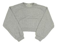 Šedá melírovaná crop mikina zn. H&M