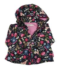Černo-barevná jarní bunda s obrázky a kapucí Name it