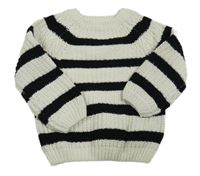 Bílo-černý pruhovaný svetr F&F