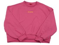 Růžová crop mikina s nápisem S. Oliver