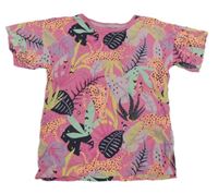 Růžovo-barevné tričko s leopardy Matalan