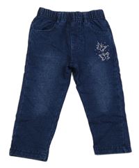 Tmavomodré džegíny s kamínky 