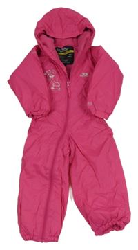 Růžová šusťáková funkční zimní kombinéza s kapucí Trespass
