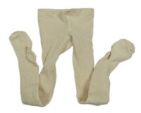 Smetanové vzorované punčocháče 