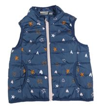 Tmavomodrá šusťáková zateplená vesta se srdíčky Impidimpi