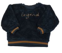 Tmavomodrá chlupatá mikina s nápisem PEP&CO