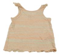 Světlebéžovo-oranžový melírovaný úpletový top Zara