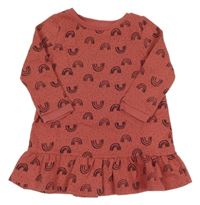 Starorůžové teplákové šaty s duhami F&F