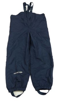 Tmavomodré šusťákové podšité laclové kalhoty 