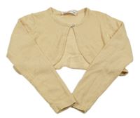 Zlaté třpytivé propínací svetrové bolerko 